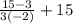 \frac{15 - 3}{3( - 2)} + 15