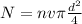 N = nv\pi \frac{d^{2} }{4}