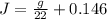 J=\frac{g}{22}+0.146