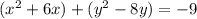 (x^2+6x)+(y^2-8y)=-9