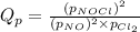 Q_p=\frac{(p_{NOCl})^2}{(p_{NO})^2\times p_{Cl_2}}