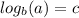 log_ {b} (a) = c