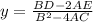 y =\frac{BD-2AE}{B^2-4AC}