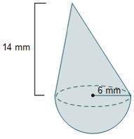 01:34:56 What is the volume of the composite figure? Express the answer in terms of .. 144mm 168 mm