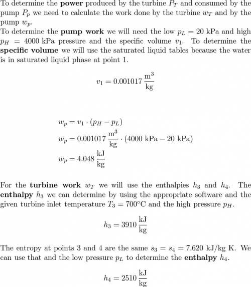 A simple ideal Rankine cycle with water as the working fluid operates between the pressure limits of