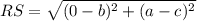 RS = \sqrt{(0-b)^{2}+(a-c)^{2}}