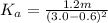 K_a=\frac {1.2m} {(3.0 - 0.6)^2}