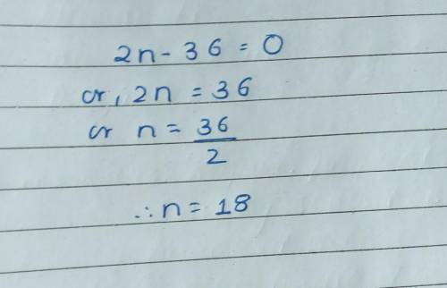 3) What is the value of n? * 2n - 36
