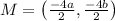 M=\left(\frac{-4a}{2}, \frac{-4b}{2}\right)