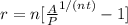 r=n[\frac{A}{P}^{1/(nt)}-1]