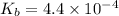 K_b=4.4\times 10^{-4}