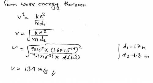 An electron and a positron are located 17 m away from each other and held fixed by some mechanism. T