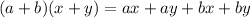 (a+b)(x+y) = ax + ay + bx + by