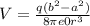 V = \frac{q (b^{2} -a^{2} )}{8\pi e0 r^{3} }