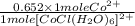 \frac{0.652 \times 1 mole Co^{2+}}{1 mole [CoCl(H_{2}O)_{6}]^{2+}}