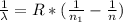 \frac{1}{\lambda }  = R * (\frac{1}{n_1}  - \frac{1}{n} )