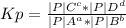 Kp = \frac{|P|C^c * |P|D^d}{|P|A^a * |P|B^b}