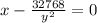x - \frac{32768}{y^{2} } = 0