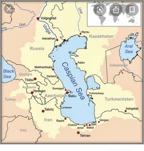 What is the name of the body of water located between the Black Sea and the Aral Sea? A) Caspian Sea