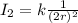 I_2 = k\frac{1}{(2r)^2}