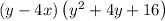 (y-4 x)\left(y^{2}+4 y+16\right)