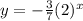 y=-\frac{3}{7}(2)^{x}