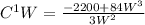 C^{1}W=\frac{-2200+84W^3}{3W^2}