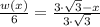 \frac{w(x)}{6} = \frac{3\cdot\sqrt{3}-x }{3\cdot\sqrt{3}}