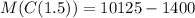 M(C(1.5))=10125-1400