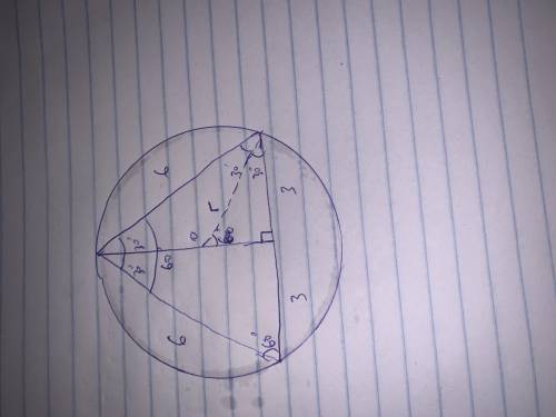 An equilateral triangle with sides of length 6 is inscribed in a circle what is the diameter