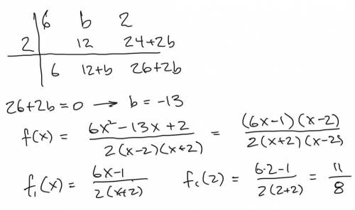 Let f be the function defined by f(x)=ax^2+bx+2/2x^2−8, where a and b are constants. The graph of f