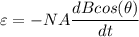 \varepsilon = -NA\dfrac{dBcos(\theta)}{dt}