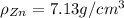 \rho_{Zn}=7.13 g/cm^3