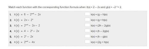 Match each function with the corresponding function formula when h(x) = 2 – 2x and g(x) = –2 x + 2.&lt;