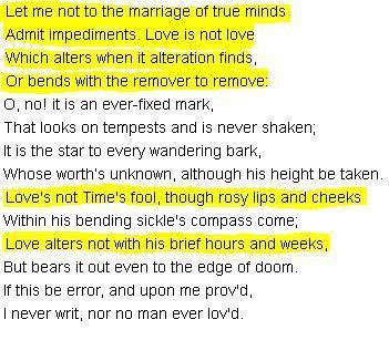 Select the correct text in the passage. which pair of lines in william shakespeare's sonnet 11