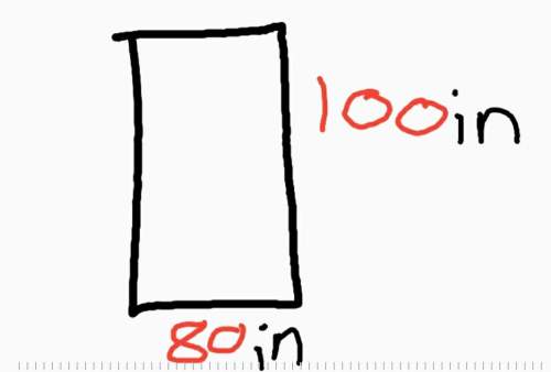 Drawing of a kitchen is shown below a rectangle is shown. the length of the rectangle is label
