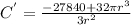 C^{'}=\frac{-27840+32\pi r^3}{3r^2}