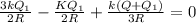 \frac{3kQ_1}{2R}-\frac{KQ_1}{2R}+\frac{k(Q+Q_1)}{3R}=0