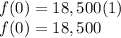 f(0) =18,500(1)\\ f(0) =18,500