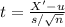 t = \frac{X' - u}{s/ \sqrt{n}}