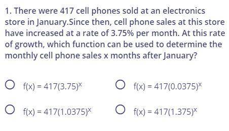 There were 417 cell phones sold at an electronics store in January. Since then, cell phone sales at