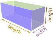 Surface area of rectangular prism base is 6 by 8 and height is 5