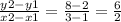 \frac{y2-y1}{x2-x1} = \frac{8-2}{3-1} = \frac{6}{2}