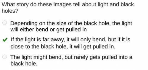 What story do these images tell about light and black holes?Depending on the size of the black hole,