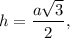 h=\dfrac{a\sqrt{3}}{2},