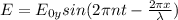 E=E_{0y}sin(2\pi nt - \frac{2\pi x}{\lambda} )