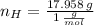 n_{H} = \frac{17.958\,g}{1\,\frac{g}{mol} }