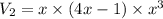 V_2 = x \times (4x - 1) \times x^3