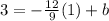3=-\frac{12}{9}(1)+b