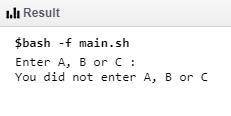 Write a script called checkLetter.sh Review Greeting.sh for an example. Use a read statement and ask